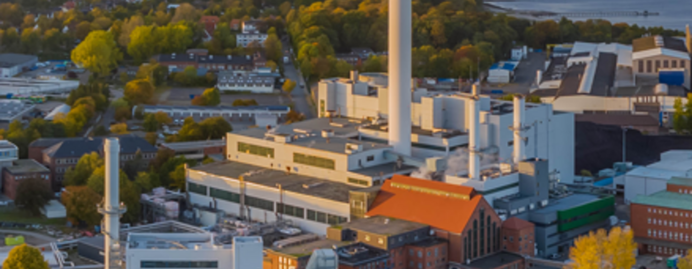 Stadtwerke Flensburg und Flensburger Förde von oben